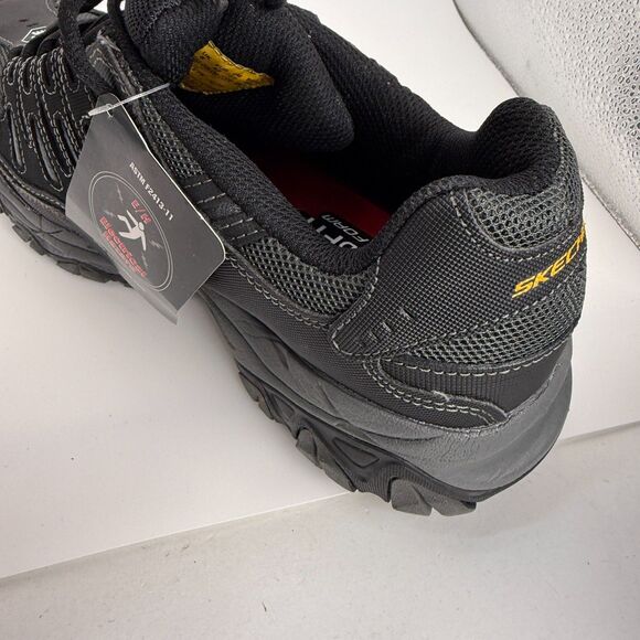 Skechers Work Steel Toe Shoes Men\'s Size 9 Memory Foam Cankton 77055 Black Gray